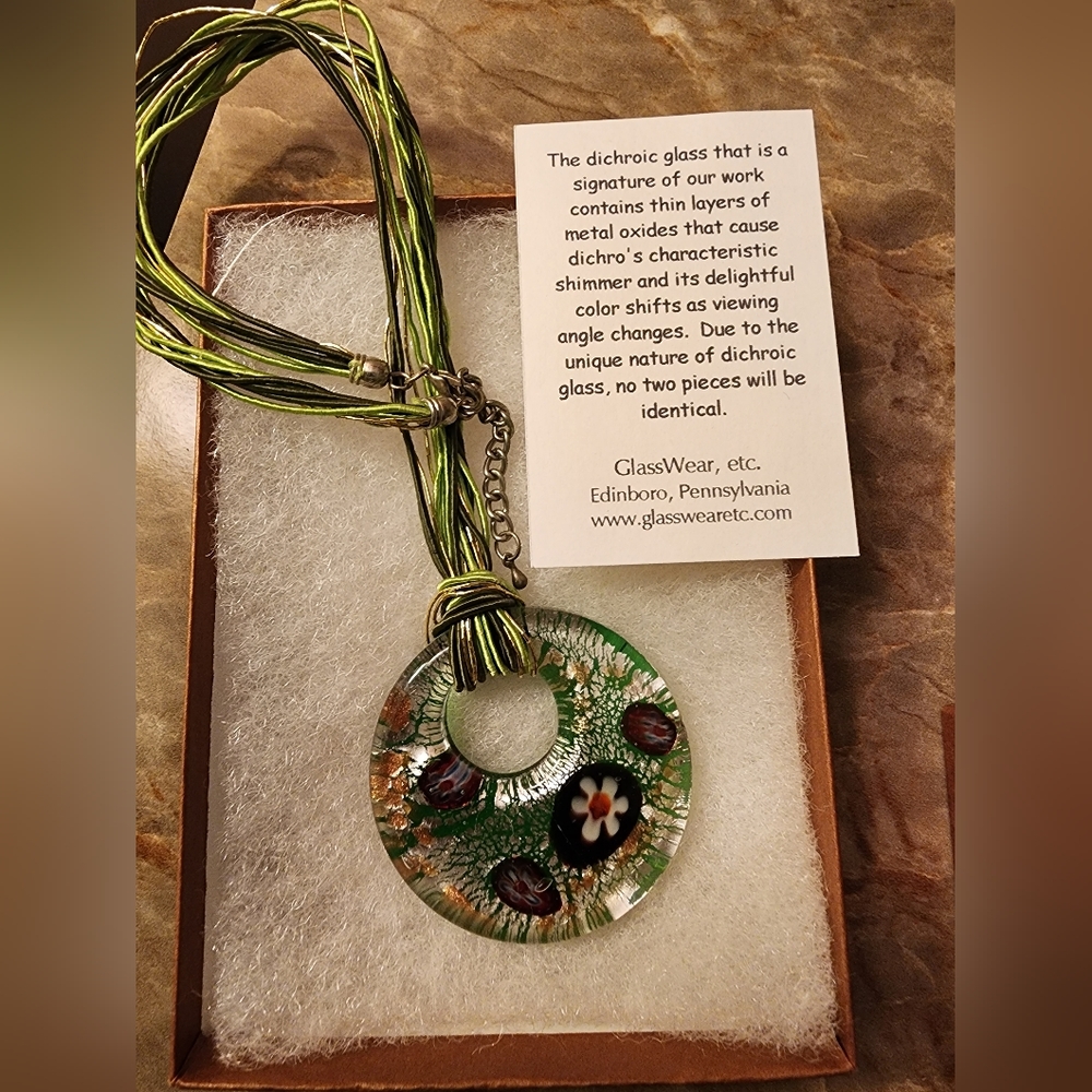 Dichroic glass necklace